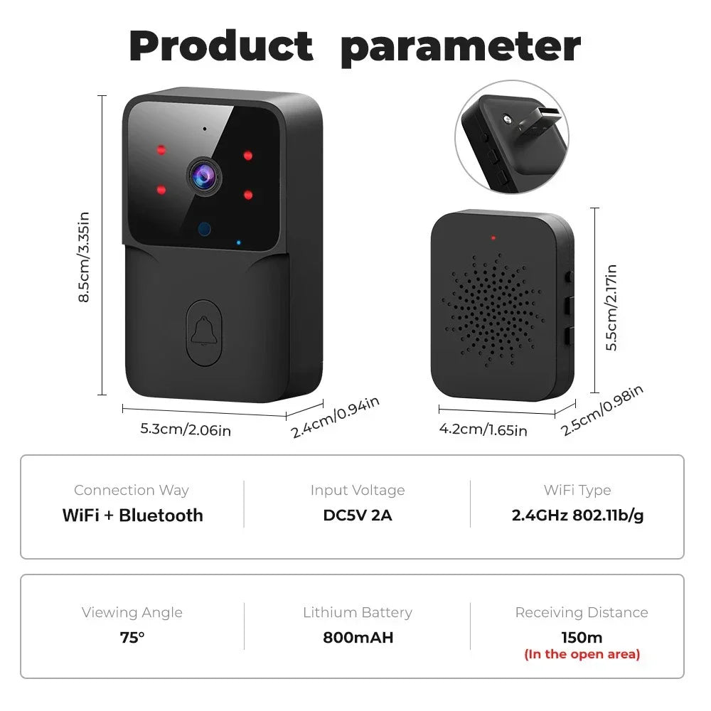 Tuya WiFi Doorbell, Wireless Camera Bell