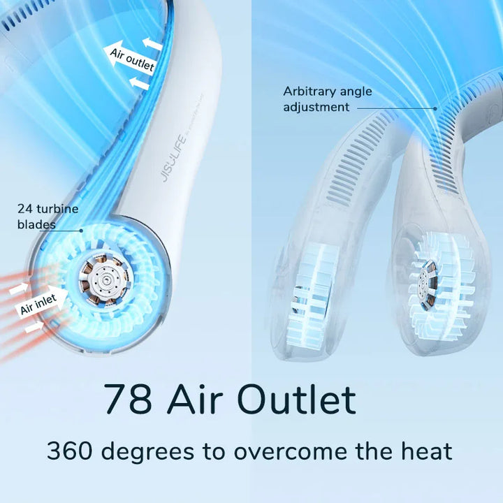 JISULIFE Portable Neck Fan, 4000 mAh
